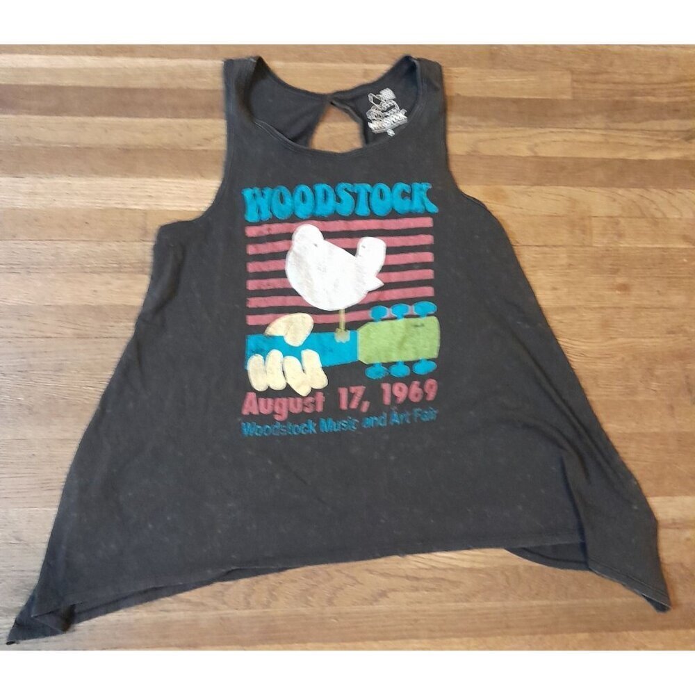 Woodstock Womens Size Small Lagenlook Hippie Boho T-Shirt Black